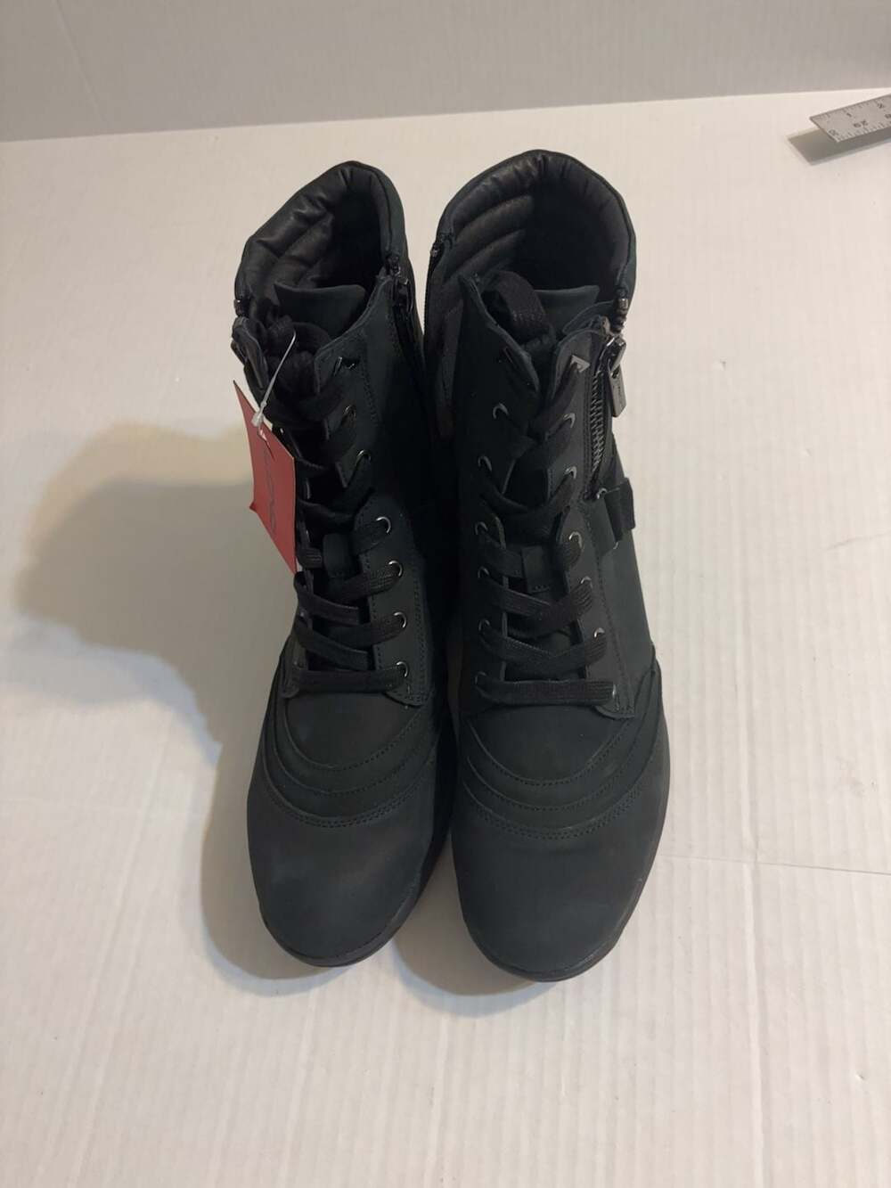 ALGND Black Leather Lace-Up Combat Boots Size 11M